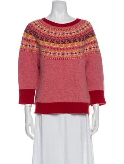 Pre-owned Molly Goddard Lambswool Striped Sweater In Pink