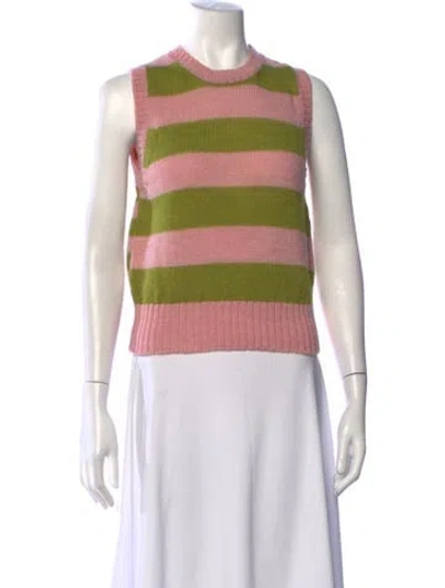 Pre-owned Molly Goddard Lambswool Striped Sweater In Pink