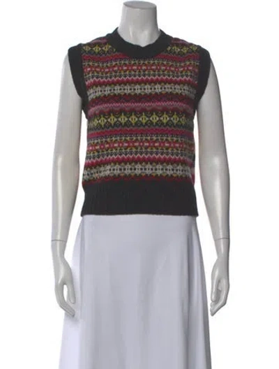 Pre-owned Molly Goddard Lambswool Striped Sweater In White