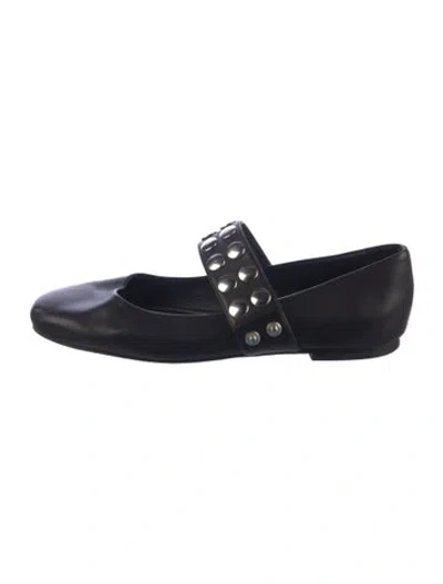 Pre-owned Molly Goddard Leather Studded Accents Ballet Flats In Black/blue