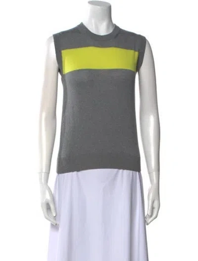 Pre-owned Molly Goddard Merino Wool Colorblock Pattern Sweater In Gray