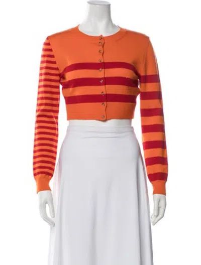 Pre-owned Molly Goddard Merino Wool Striped Sweater In Orange
