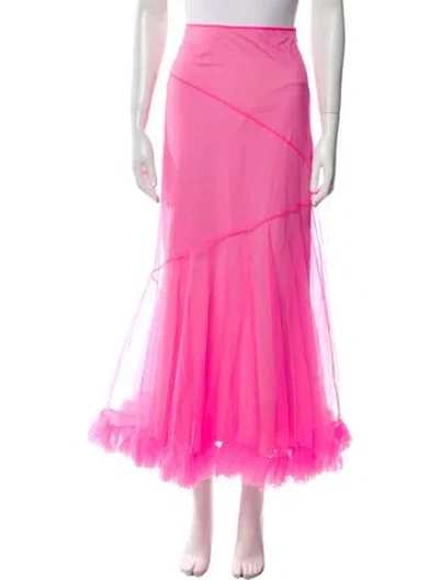 Pre-owned Molly Goddard Mesh Midi Length Skirt In Pink