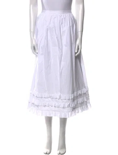 Pre-owned Molly Goddard Midi Length Skirt W/ Tags In White