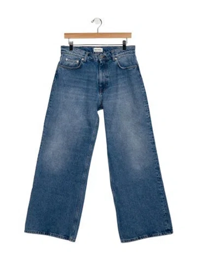 Pre-owned Molly Goddard Mid-rise Wide Leg Jeans In Blue