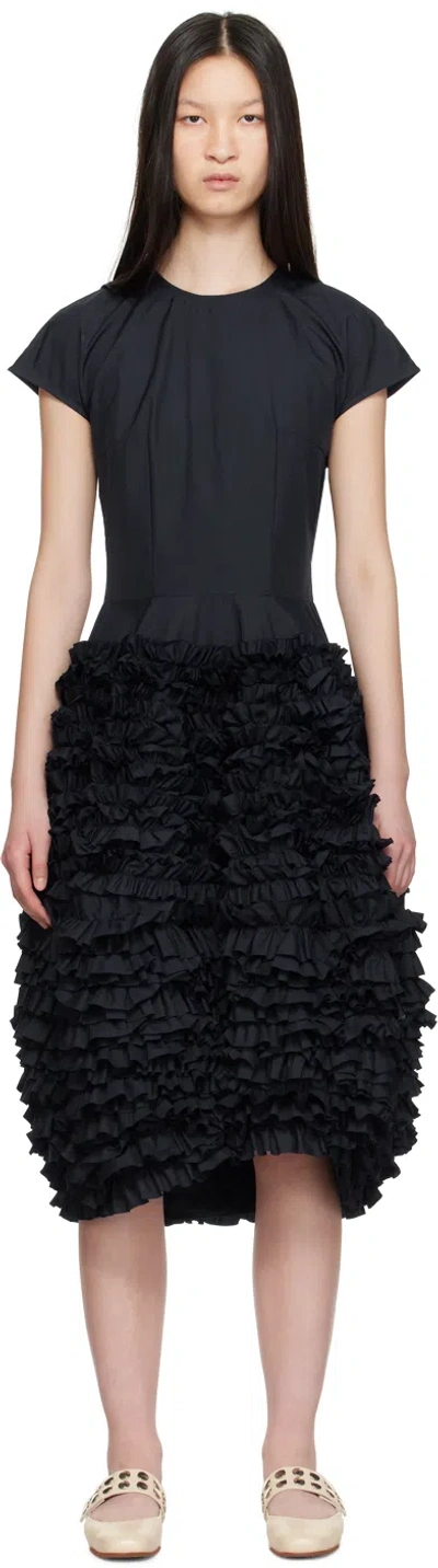 Molly Goddard Navy Nancy Midi Dress