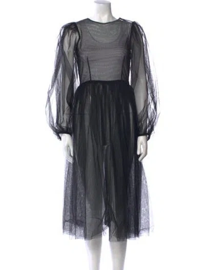 Pre-owned Molly Goddard Nylon Long Dress In Black