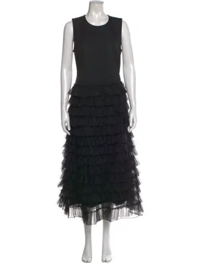Pre-owned Molly Goddard Nylon Long Dress In Black