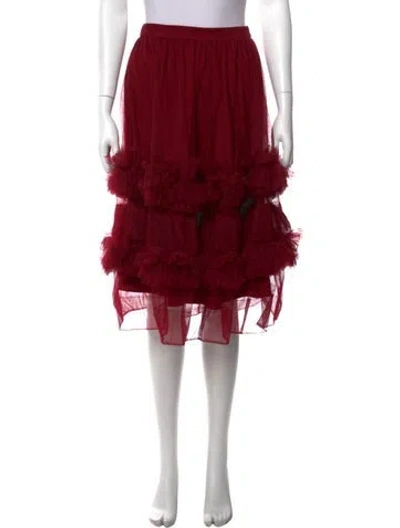 Pre-owned Molly Goddard Nylon Long Skirt In Red