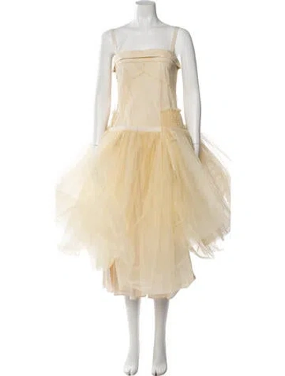 Pre-owned Molly Goddard Nylon Midi Length Dress In Neutral