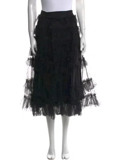 Pre-owned Molly Goddard Nylon Midi Length Skirt In Black