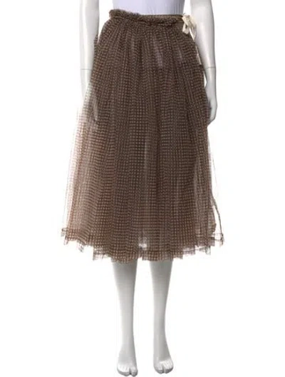 Pre-owned Molly Goddard Nylon Midi Length Skirt In Brown