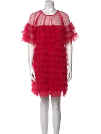 Pre-owned Molly Goddard Nylon Mini Dress In Pink
