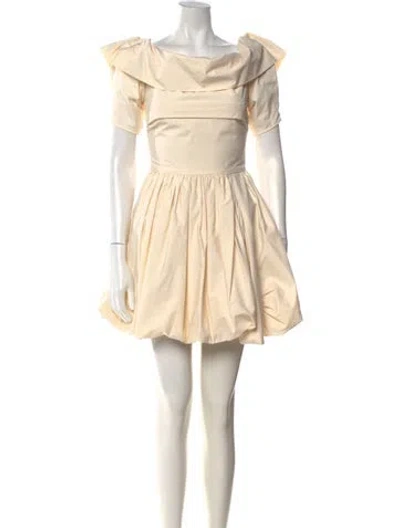 Pre-owned Molly Goddard Off-the-shoulder Mini Dress In Neutrals