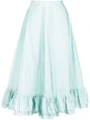Molly Goddard Blue Oswald Midi Skirt In Grün