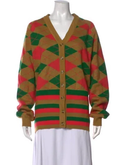 Pre-owned Molly Goddard Patterned V-neck Sweater In Neutrals