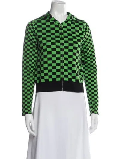 Pre-owned Molly Goddard Plaid Print Jacket In Green