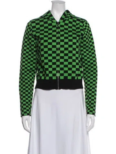 Pre-owned Molly Goddard Plaid Print Jacket In Green
