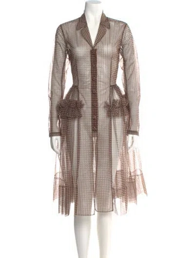 Pre-owned Molly Goddard Plaid Print Midi Length Dress In Brown