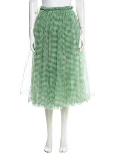Pre-owned Molly Goddard Plaid Print Midi Length Skirt In Green
