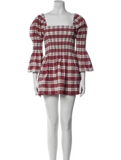 Pre-owned Molly Goddard Plaid Print Mini Dress In Multi