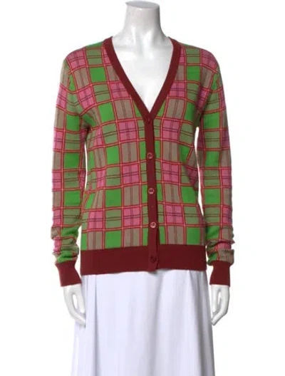 Pre-owned Molly Goddard Plaid Print V-neck Sweater In Multi