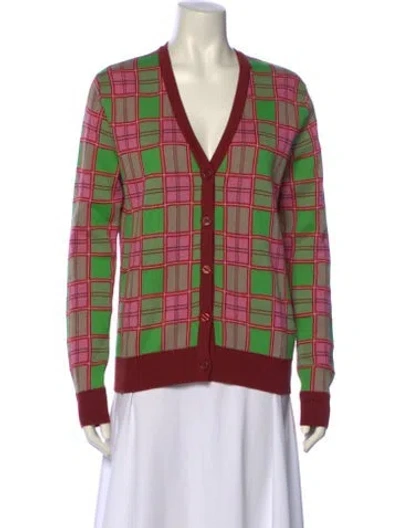 Pre-owned Molly Goddard Plaid Print V-neck Sweater In Multi