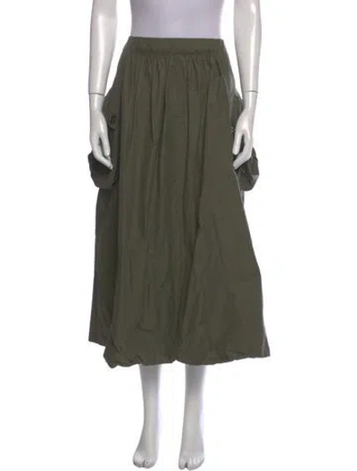 Pre-owned Molly Goddard Pleated Accents Midi Length Skirt In Green