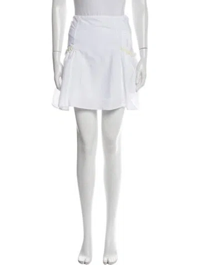 Pre-owned Molly Goddard Pleated Accents Mini Skirt In White