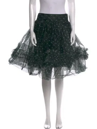 Pre-owned Molly Goddard Polka Dot Print Knee-length Skirt In Green