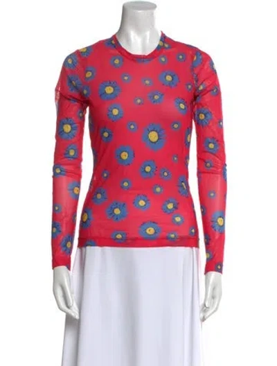 Pre-owned Molly Goddard Printed Crew Neck Top In Pink