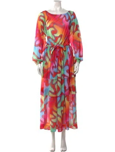 Pre-owned Molly Goddard Printed Long Dress W/ Tags In Multi