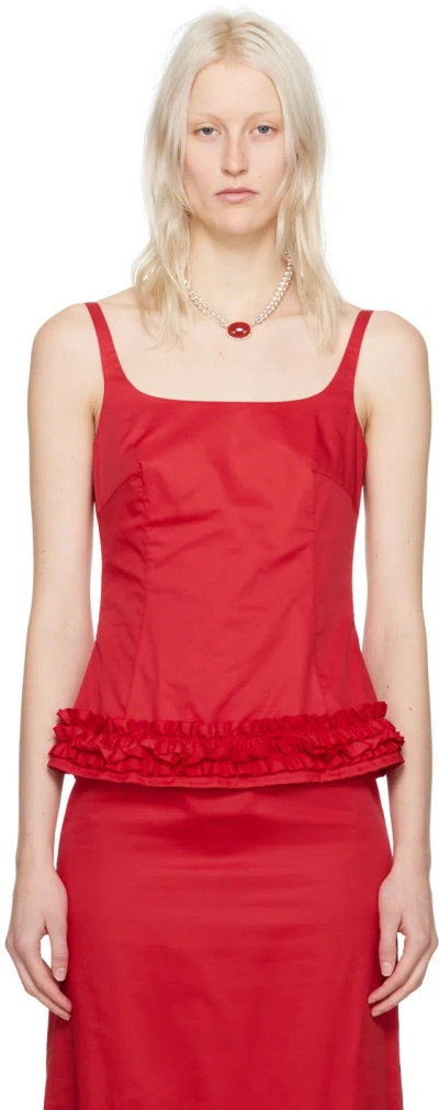 Molly Goddard Red Camille Tank Top