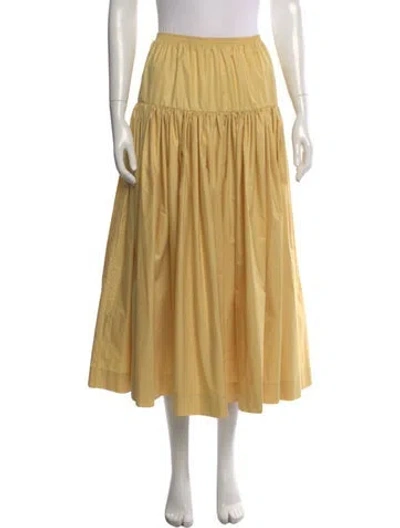 Pre-owned Molly Goddard Ruffle Embellishment Long Skirt In Yellow
