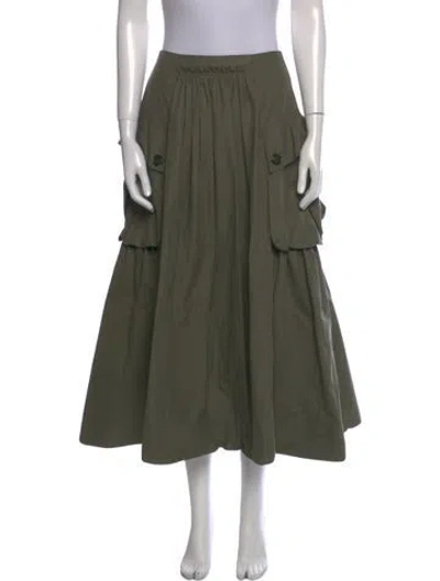 Pre-owned Molly Goddard Ruffle Embellishment Midi Length Skirt In Green