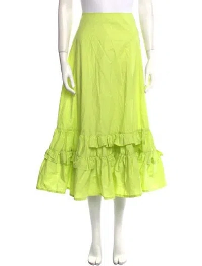 Pre-owned Molly Goddard Ruffle Embellishment Midi Length Skirt W/ Tags In Green