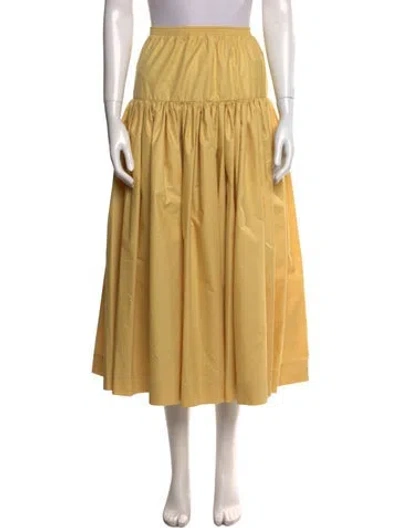 Pre-owned Molly Goddard Ruffle Embellishment Midi Length Skirt In Yellow