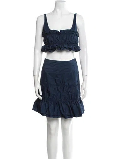 Pre-owned Molly Goddard Ruffle Embellishment Skirt Set In Blue