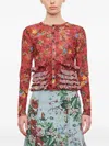 Molly Goddard Candice Mesh Cardigan In Red