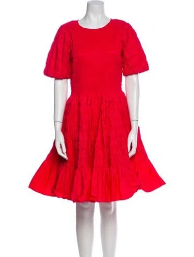 Pre-owned Molly Goddard Scoop Neck Knee-length Dress In Red