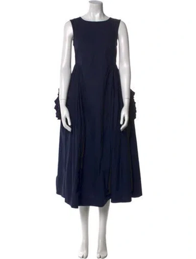 Pre-owned Molly Goddard Scoop Neck Long Dress In Blue