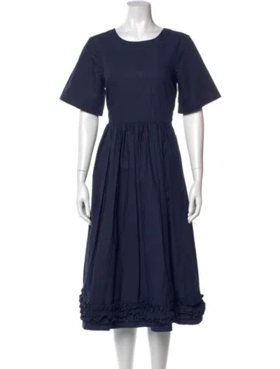 Pre-owned Molly Goddard Scoop Neck Midi Length Dress In Blue