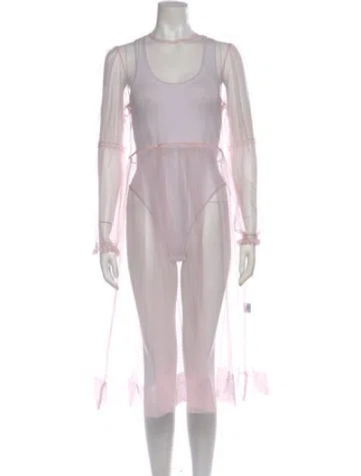 Pre-owned Molly Goddard Scoop Neck Midi Length Dress In Purple