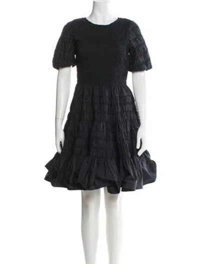 Pre-owned Molly Goddard Scoop Neck Mini Dress In Black
