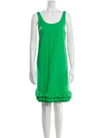 Pre-owned Molly Goddard Scoop Neck Mini Dress In Green