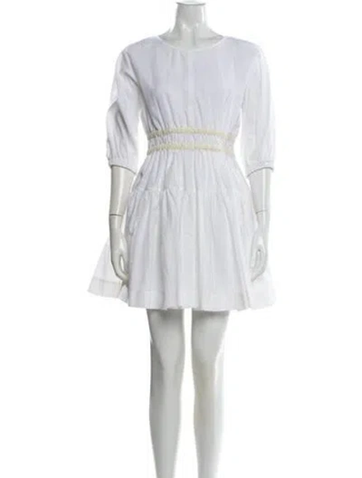 Pre-owned Molly Goddard Scoop Neck Mini Dress In White