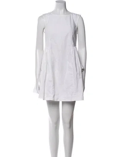 Pre-owned Molly Goddard Scoop Neck Mini Dress In White