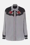 Molly Goddard Meredith Plaid Button-up Shirt In Black Gingham