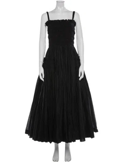 Pre-owned Molly Goddard Square Neckline Long Dress W/ Tags In Black