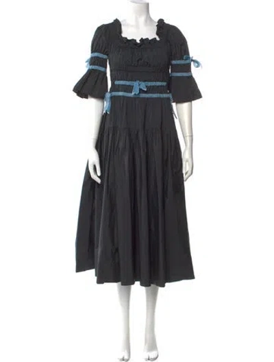 Pre-owned Molly Goddard Square Neckline Midi Length Dress In Multi